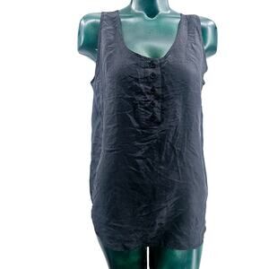 Whistles Charcoal Gray 100% Silk Tank Top Blouse Women's Size M 3333